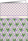 Violets, Polka Dots February Birthday Card for Partner card