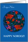 For Niece Norooz Greetings with Fun Fishes Swimming card