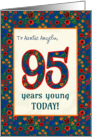 Custom Relation 95th Birthday with Retro Floral Print card