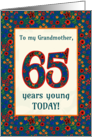 For Grandmother 65th Birthday with Pretty Retro Floral Pattern card