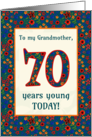 For Grandmother 70th Birthday with Pretty Retro Floral Pattern card
