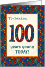 Custom Name 100th Birthday with Retro Floral Print card