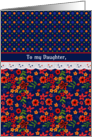 For Daughter Mother’s Day with Retro Floral with Polkas and Faux Lace card