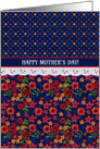 Mother’s Day with Retro Floral with Polkas and Faux Lace card