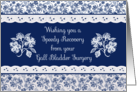 Get Well from Gall Bladder Surgery With Pretty Indigo Patterns card