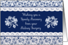 Get Well from Kidney Surgery With Pretty Indigo Patterns card