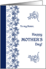 For Sister on Mother’s Day with Indigo Blue Patterns card