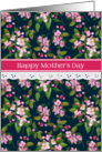 Mother’s Day Pink Apple Blossom on Deep Blue card