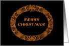 Chic Christmas Wreath Gold Effect on Black card