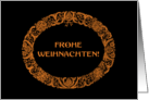 Christmas Wreath German Greeting Gold Effect on Black card