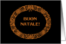 Christmas Wreath Italian Greeting Gold Effect on Black card