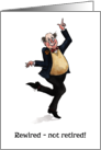 Retirement Congratulations with Comic Older Man Dancing card