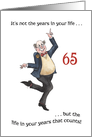 Fun Age-specific 65th Birthday Card for a Man card