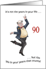 Fun Age-specific 90th Birthday Card for a Man card