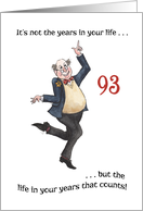 Fun Age-specific 93rd Birthday Card for a Man card