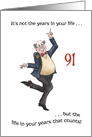 Fun Age-specific 91st Birthday Card for a Man card