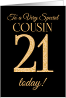 Chic 21st Birthday Card for Special Cousin card