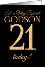 Chic 21st Birthday Card for Special Godson card