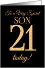 Chic 21st Birthday Card for Special Son card