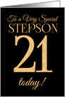 Chic 21st Birthday Card for Special Stepson card