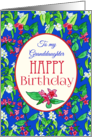 For Granddaughter’s Birthday with Spring Blossoms on Blue card