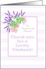 Custom Name Floral Thank You for Weekend card