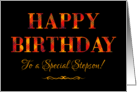 For Stepson’s Birthday in Bright Tartan and Yellow on Black card