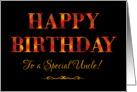 For Uncle’s Birthday in Bright Tartan and Yellow on Black card