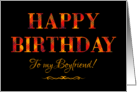 For Boyfriend’s Birthday in Bright Tartan and Yellow on Black card