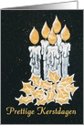 Christmas Candles and Holly, Dutch Greeting card