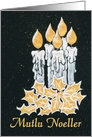 Christmas Candles and Holly, Turkish Greeting card