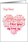 For Fiance on Valentine’s Day Multi Lingual Word Cloud card