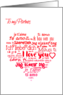 For Partner Valentine’s Day Multi Lingual Word Cloud card