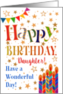 Daughter’s Birthday with Stars Bunting and Candles card