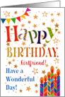 Girlfriend’s Birthday with Stars Bunting and Candles card