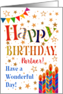 Partner’s Birthday with Stars Bunting and Candles card