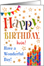 For Twin’s Birthday with Stars Bunting and Candles card