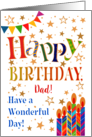 For Dad’s Birthday with Stars Bunting and Candles card