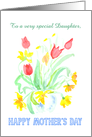 Custom Front Name Tulips and Daffodils Mother’s Day for Daughter card