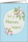 Apple Blossom Mother’s Day Welsh Language Greeting card