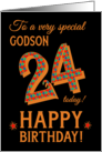 For Godson 24th Birthday with Bright Patterns on Black card