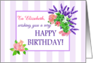 Customized Name Birthday with Summer Flowers card