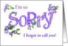 Custom Front Sorry with Phlox Flowers and Word Art card