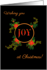Christmas Joy with Poinsettias Holly and Ivy card