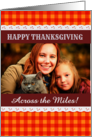 Thanksgiving Photo Upload Across the Miles Check Gingham and La card
