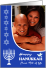 Hanukkah Photo Upload From All of UsMenorah Dove Star of David card