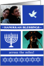 Hanukkah 2 Photos Upload Across the Miles Menorah and White Dove card