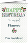 For Fiancee Birthday with Dog Roses and Polkas card