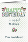 For Mother Birthday with Dog Roses and Polkas card