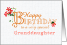 For Granddaughter Birthday Greetings with Clematis Flowers card